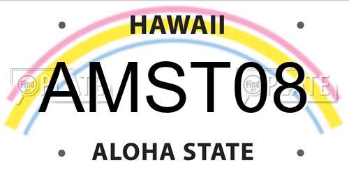 AMST08 Hawaii License Plate