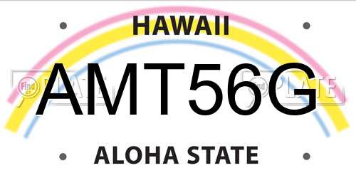 AMT56G Hawaii License Plate