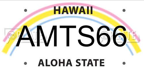 AMTS66 Hawaii License Plate