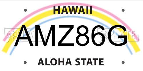 AMZ86G Hawaii License Plate