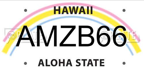 AMZB66 Hawaii License Plate