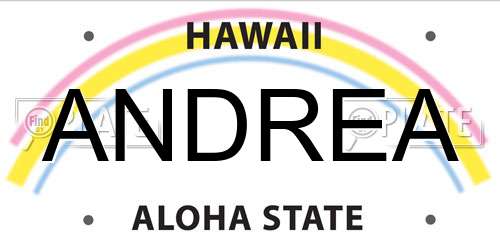 ANDREA Hawaii License Plate