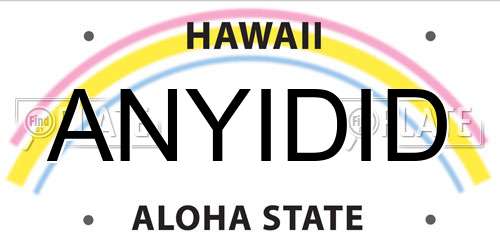 ANYIDID Hawaii License Plate