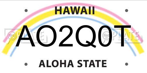 AO2Q0T Hawaii License Plate