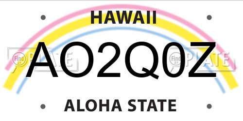 AO2Q0Z Hawaii License Plate