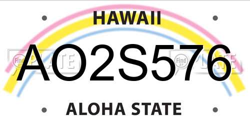 AO2S576 Hawaii License Plate