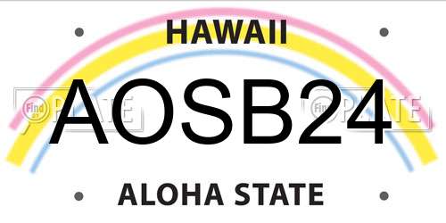 AOSB24 Hawaii License Plate