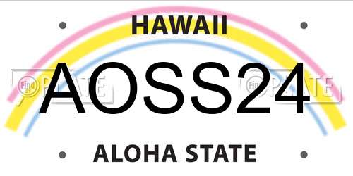 AOSS24 Hawaii License Plate