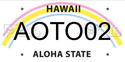 AOTO02 Hawaii License Plate
