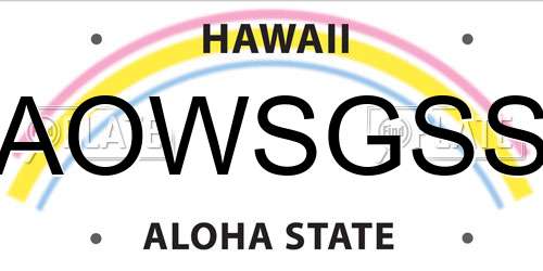 AOWSGSS Hawaii License Plate