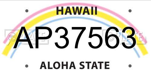 AP37563 Hawaii License Plate