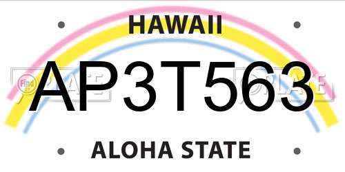 AP3T563 Hawaii License Plate
