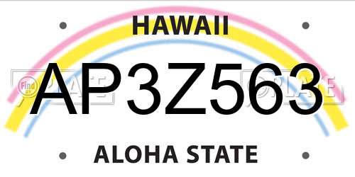 AP3Z563 Hawaii License Plate