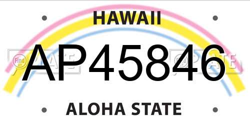 AP45846 Hawaii License Plate