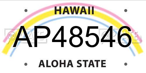 AP48546 Hawaii License Plate