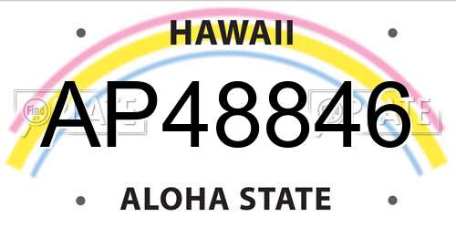 AP48846 Hawaii License Plate