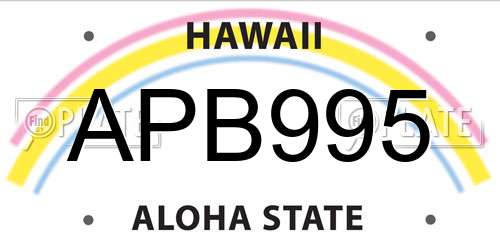 APB995 Hawaii License Plate
