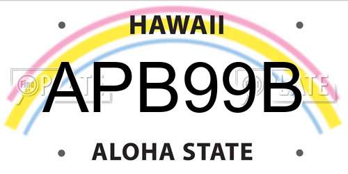 APB99B Hawaii License Plate