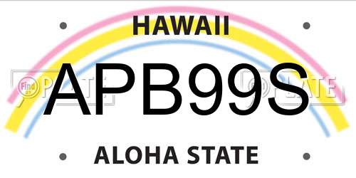 APB99S Hawaii License Plate