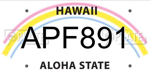 APF891 Hawaii License Plate