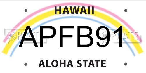 APFB91 Hawaii License Plate