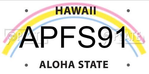 APFS91 Hawaii License Plate