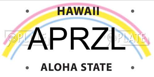 APRZL Hawaii License Plate