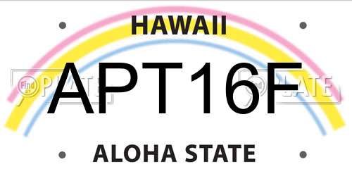 APT16F Hawaii License Plate