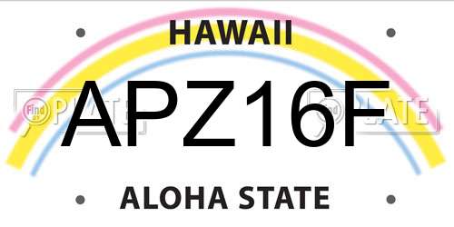 APZ16F Hawaii License Plate