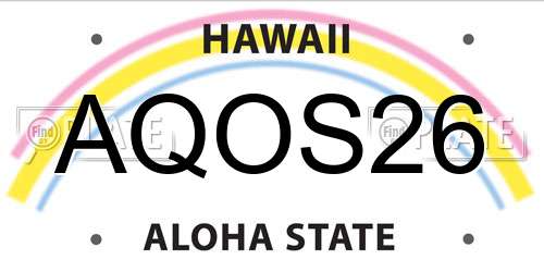 AQOS26 Hawaii License Plate