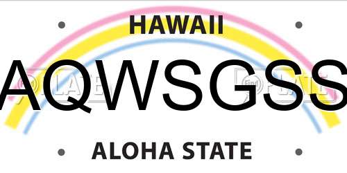 AQWSGSS Hawaii License Plate