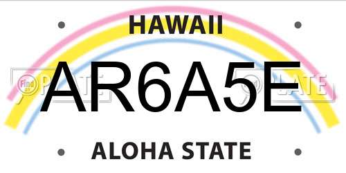 AR6A5E Hawaii License Plate