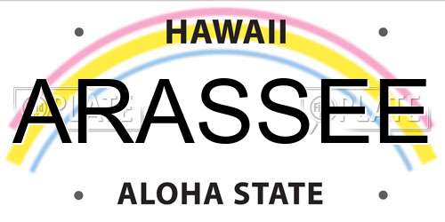 ARASSEE Hawaii License Plate