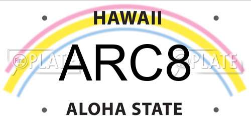 ARC8 Hawaii License Plate