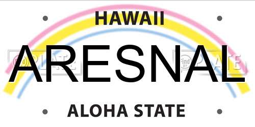 ARESNAL Hawaii License Plate