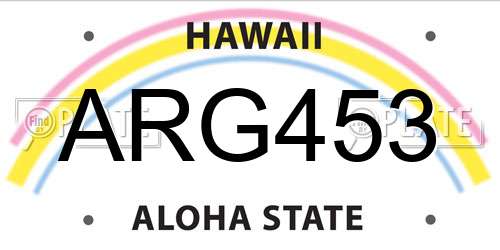 ARG453 Hawaii License Plate