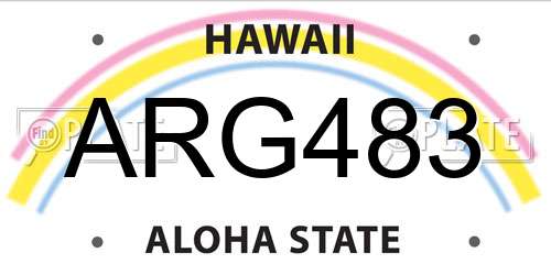 ARG483 Hawaii License Plate