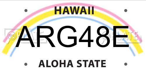 ARG48E Hawaii License Plate