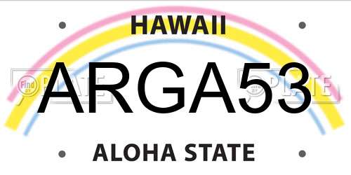 ARGA53 Hawaii License Plate