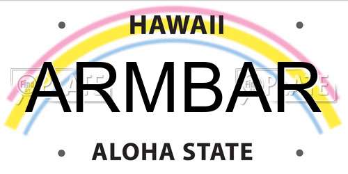 ARMBAR Hawaii License Plate