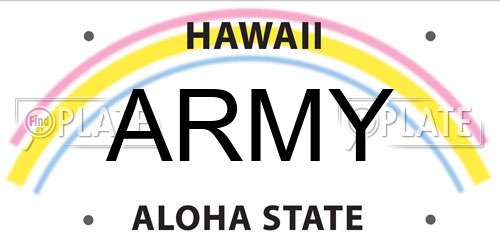 ARMY Hawaii License Plate