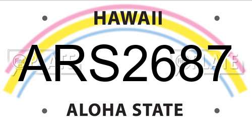 ARS2687 Hawaii License Plate