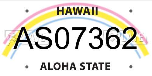 AS07362 Hawaii License Plate