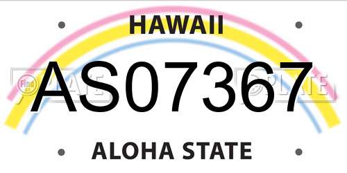 AS07367 Hawaii License Plate