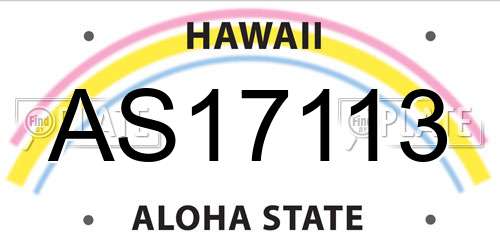 AS17113 Hawaii License Plate