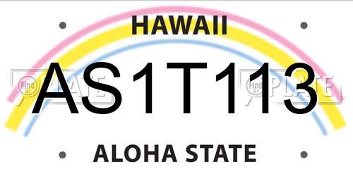 AS1T113 Hawaii License Plate