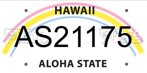 AS21175 Hawaii License Plate