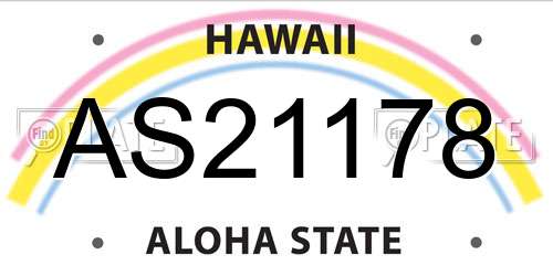 AS21178 Hawaii License Plate