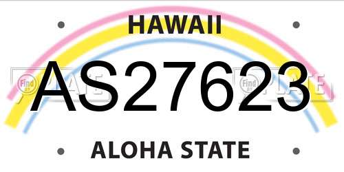 AS27623 Hawaii License Plate