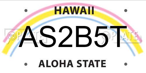 AS2B5T Hawaii License Plate